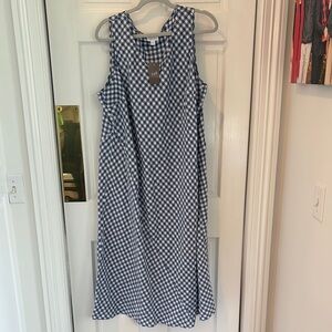 J. Jill Blue and White Checkered Maxi Dress
